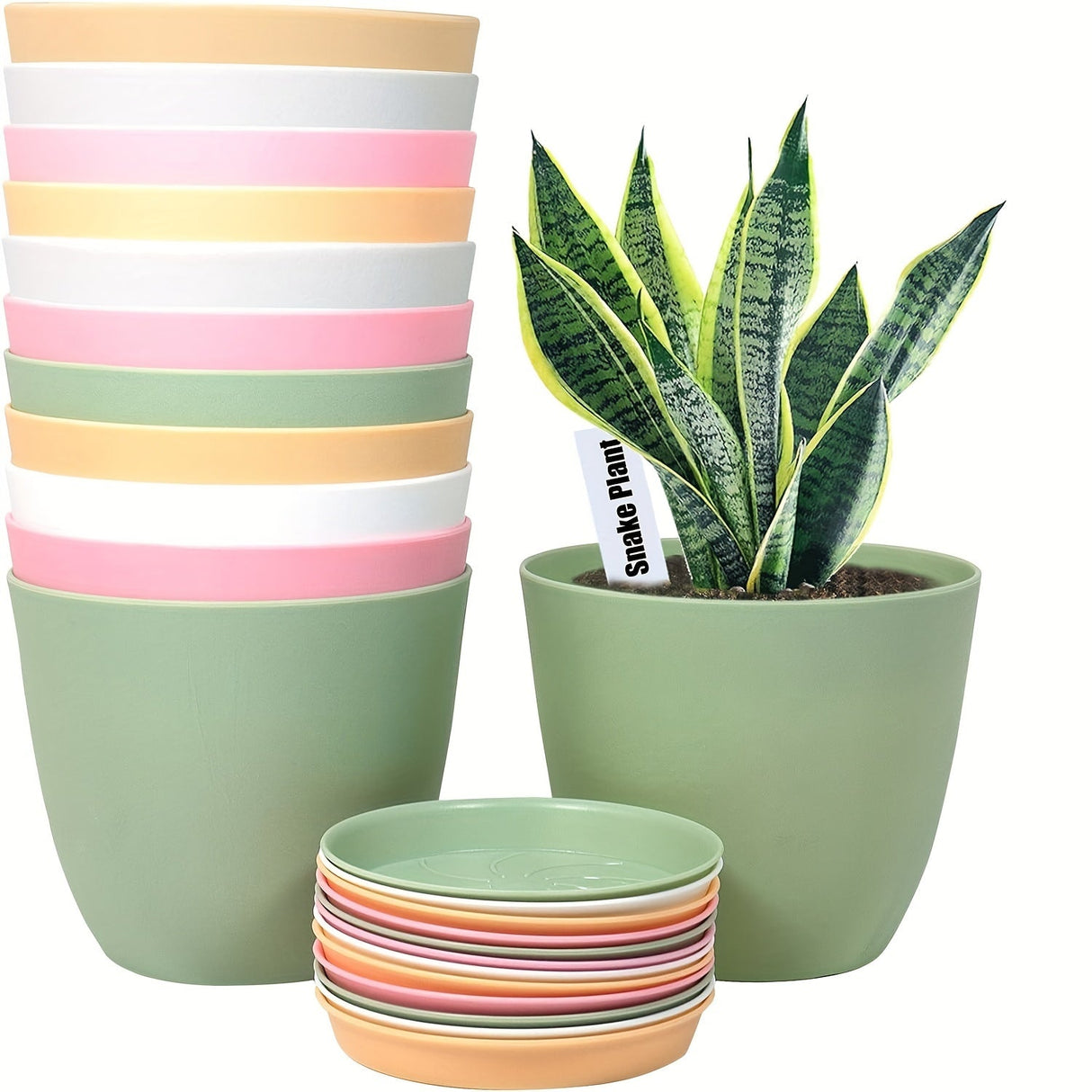 Carvallo-Set FloraCasa | 12-delad med underlägg | För inomhus & utomhus | Väderbeständig plast Carvallo