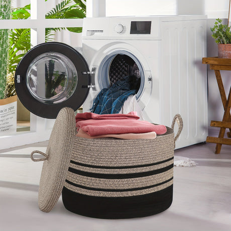 Klassisk Vävd Förvaringskorg med Lock - Stilfull Lösning för Dina Tillhörigheter Carvallo