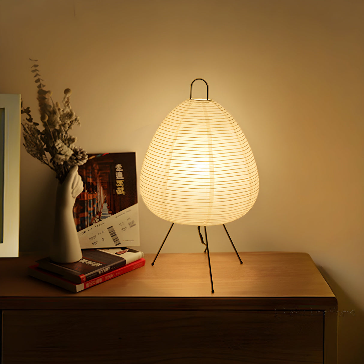 AkariLight Bordslampa – Japansk Rislampa i Wabi-Sabi Design Hemnix
