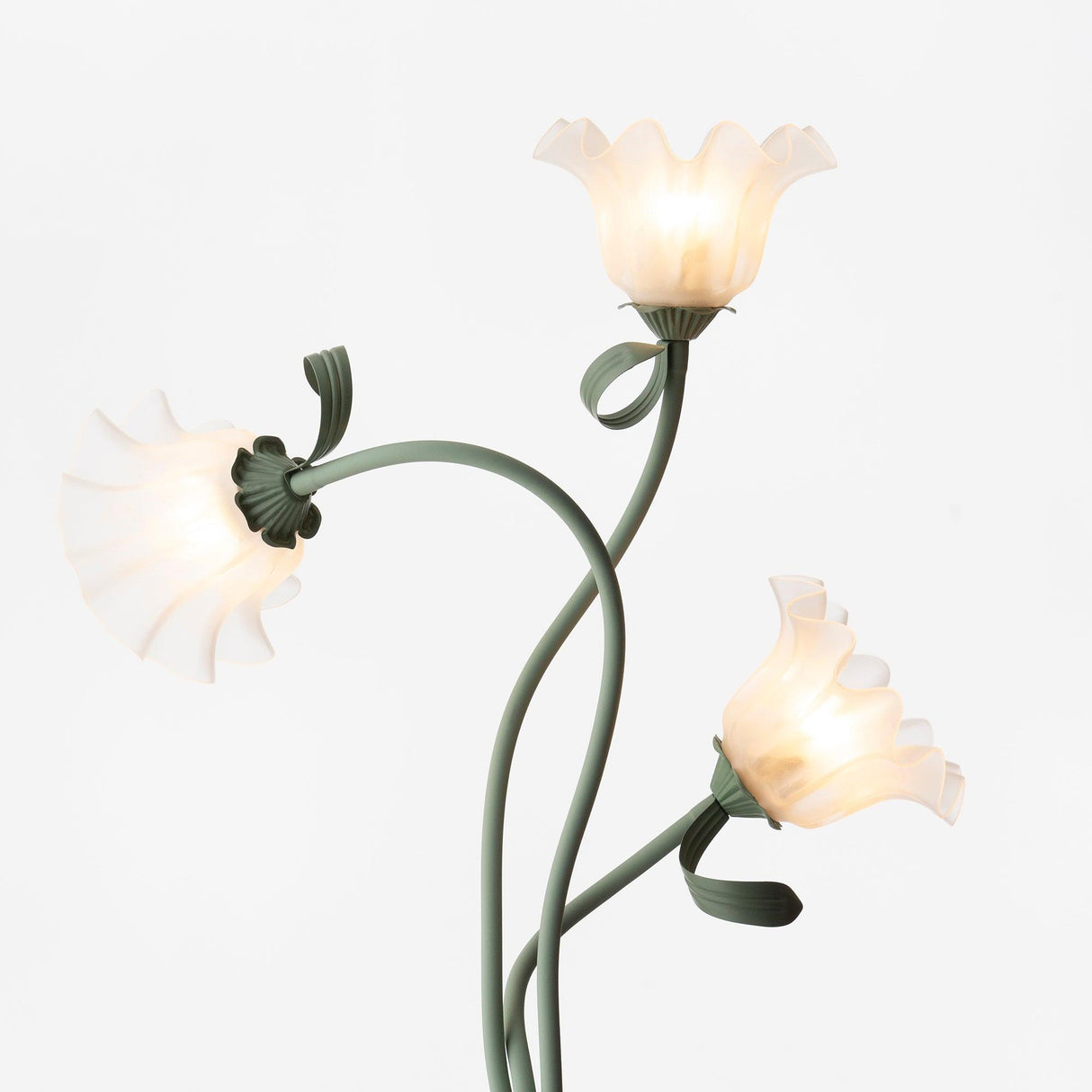 Golvlampa med blommig glaslampa design Carvallo