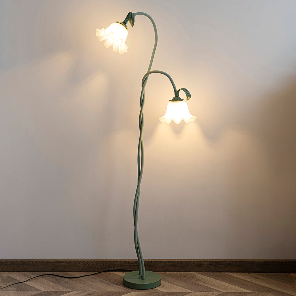 Golvlampa med blommig glaslampa design Carvallo