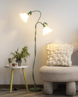Golvlampa med blommig glaslampa design Carvallo