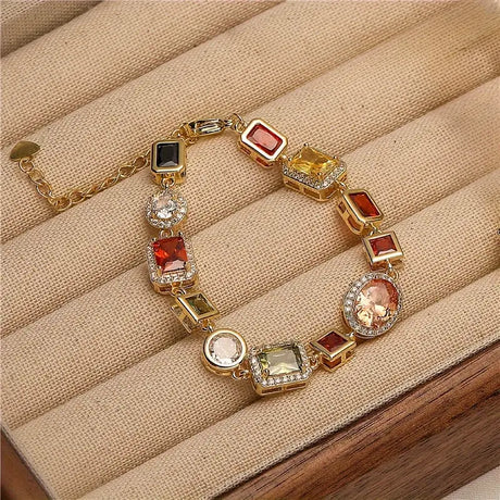 Smyckesset Guldpläterad Zirkon Geometrisk Carvallo