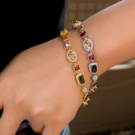 Smyckesset Guldpläterad Zirkon Geometrisk Carvallo