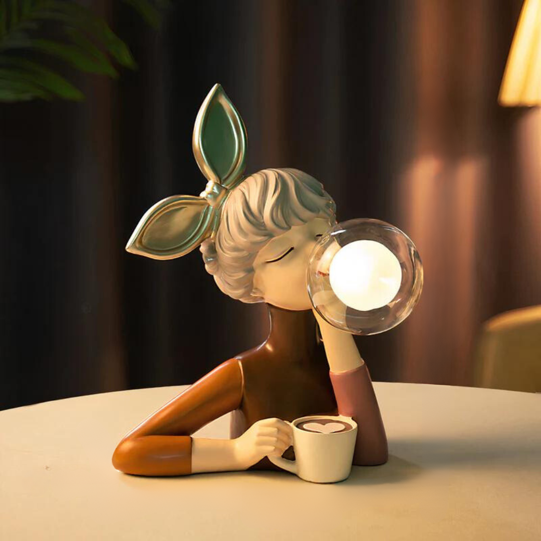 Bordslampa Modern Resin Flicka Design Ljus Carvallo