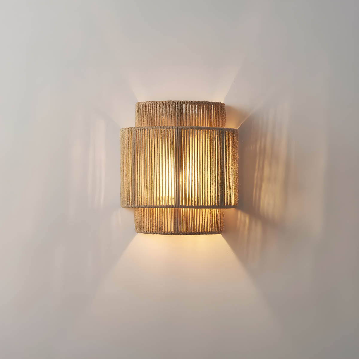 Vägglampa Rustik Naturlig Rep Inomhuslampa Carvallo