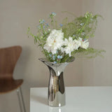 Elegant & Sleek Silver Ceramic Flower Vase for Modern Decor Carvallo