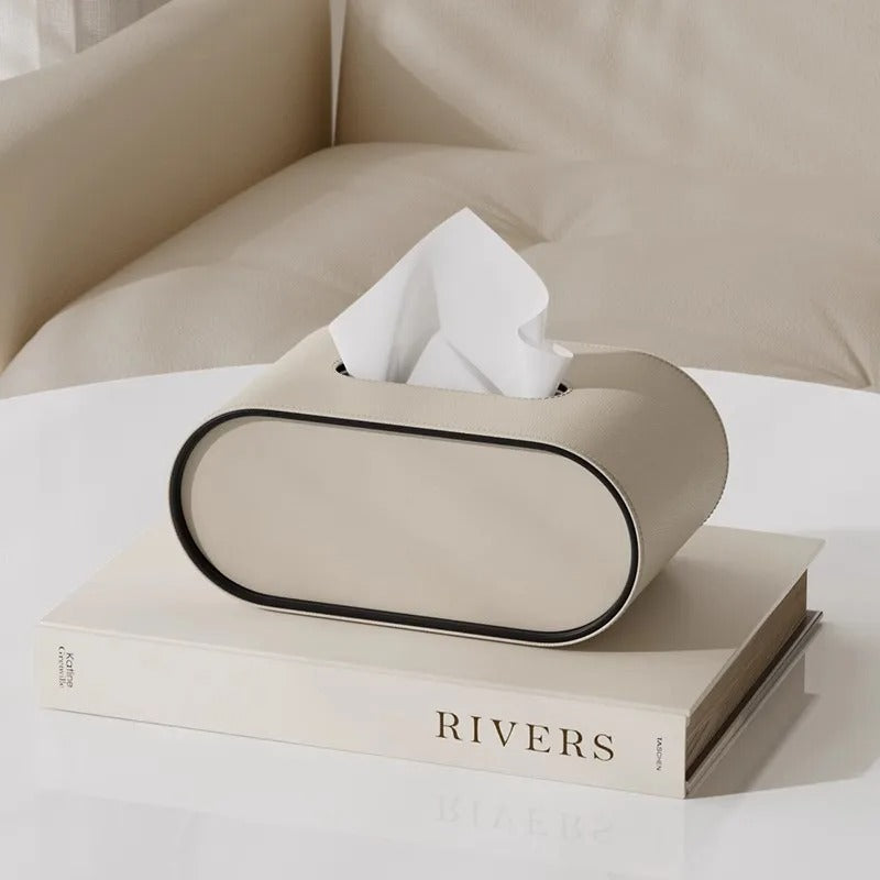 Tissue Box Cover PU Leather Modern Holder Carvallo