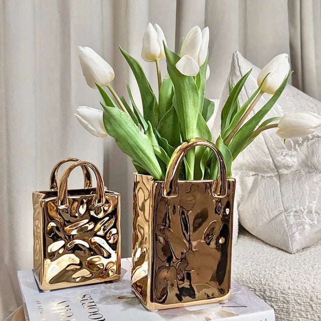 Carvallo – Blank golvvase med elegant, modern form för inredning Carvallo