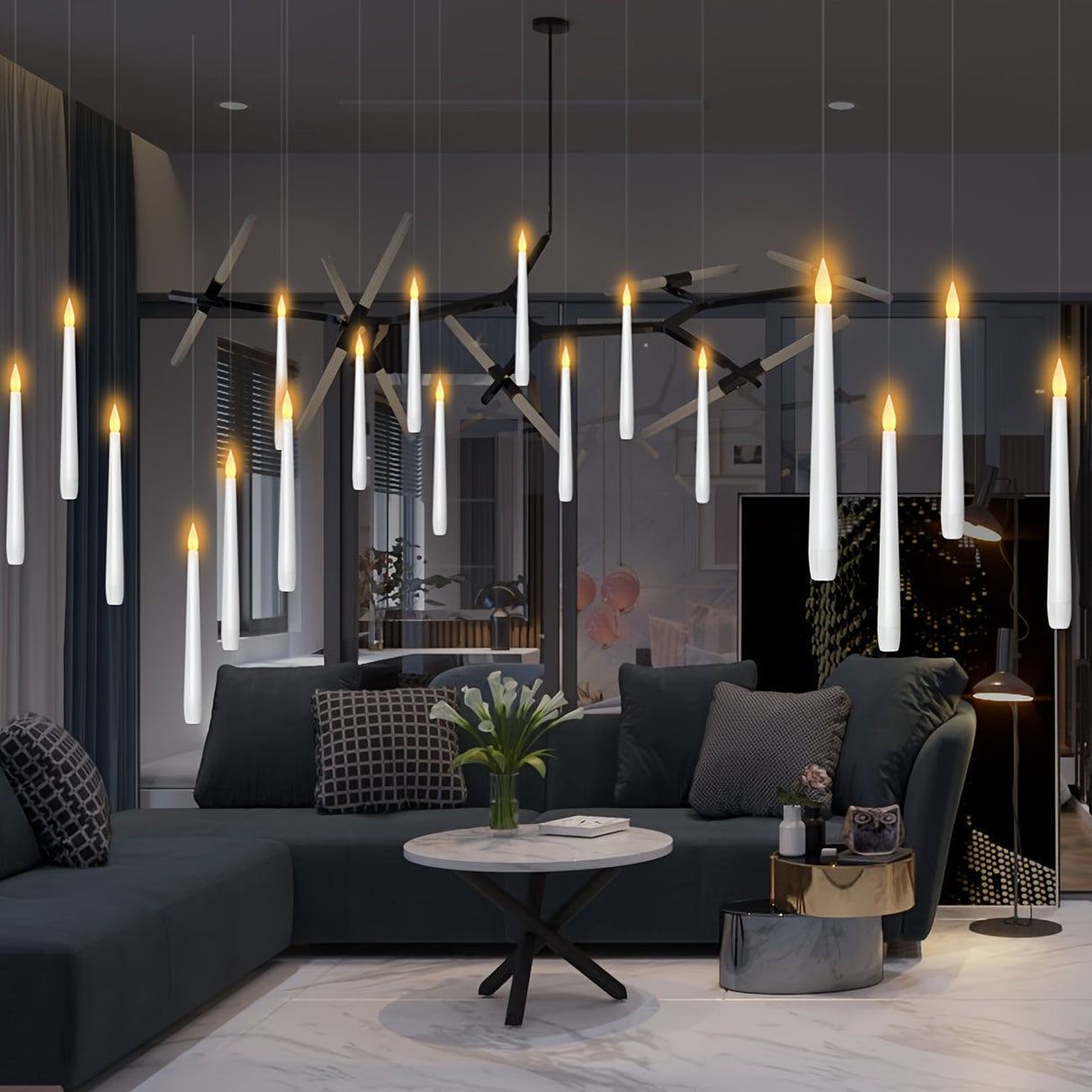 LED Ljus Hängande Flämtande Utan Flamma Set Carvallo