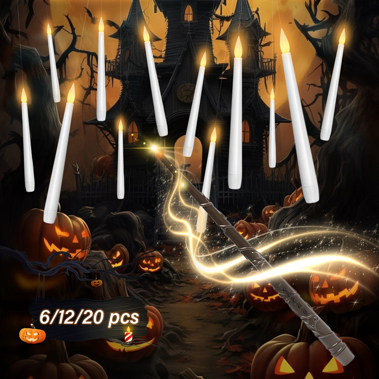 LED Ljus Hängande Flämtande Utan Flamma Set Carvallo