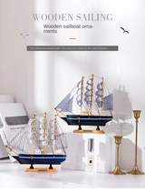 Royaleva Nordic Wooden Sailboat Sculpture - LED Belyst Dekorationsstycke, Batteridriven Carvallo
