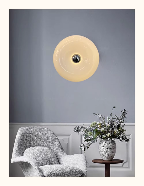RoyaleGlow Modern Donut Glass Wall Lamp – Tricolor Dimmable LED Vägglampa för Stilig Heminredning Carvallo
