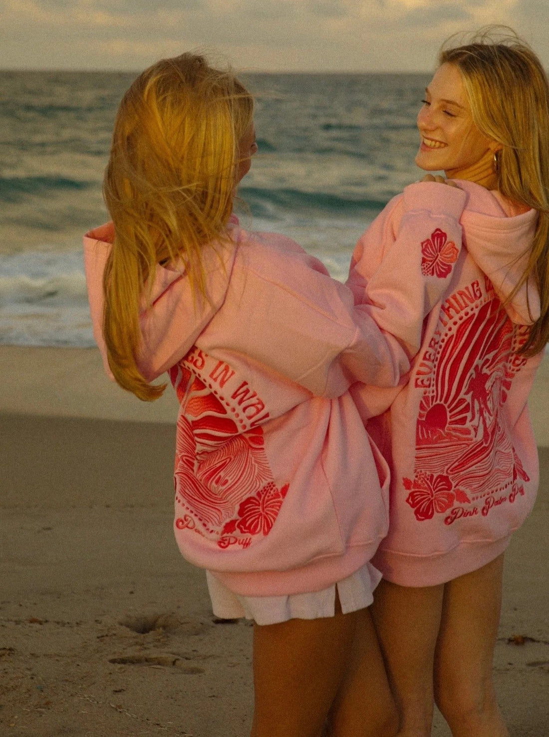 Pink palm - Hoodie med tropisk grafik-Hemnix-Hemnix