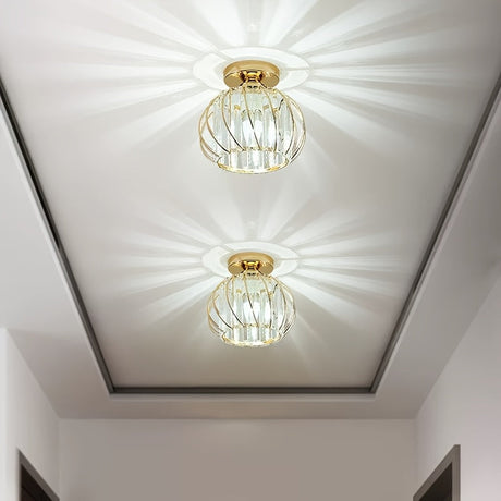 CrystalGlow - Lyxig Kristall Taklampa, Svart Guld Carvallo