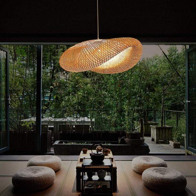 ZenBamboo LED Hänglampa Bollar av Bambu för Sovrum Carvallo