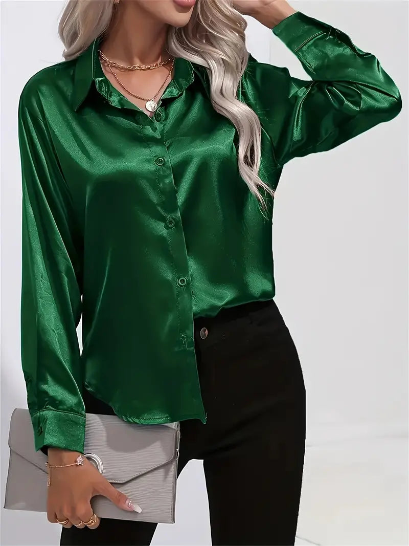 Dam Skjorta Långärmad Elegant 100% Bomull