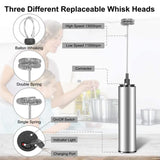 Royallure USB uppladdningsbar mjölkskummare Handhållen kaffeskummare och dryckesblandare Carvallo