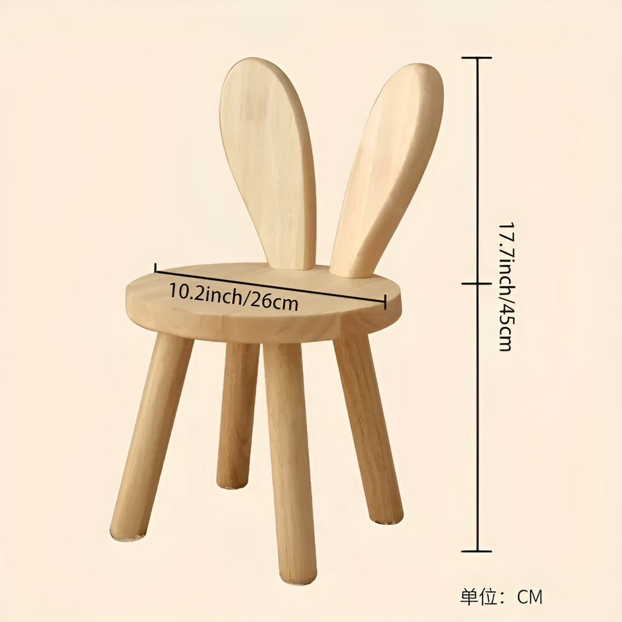 BunnyCraft Puff - Nordisk träpuff med kaninöron Carvallo