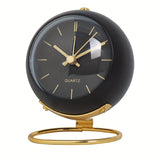 Nordic Silent Desk Clock – Luminösa Visare & Metallram Carvallo