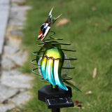 Solar trädgårdslampa uggla med färgväxling – Dekorativ LED utomhusbelysning för trädgård och gård Carvallo