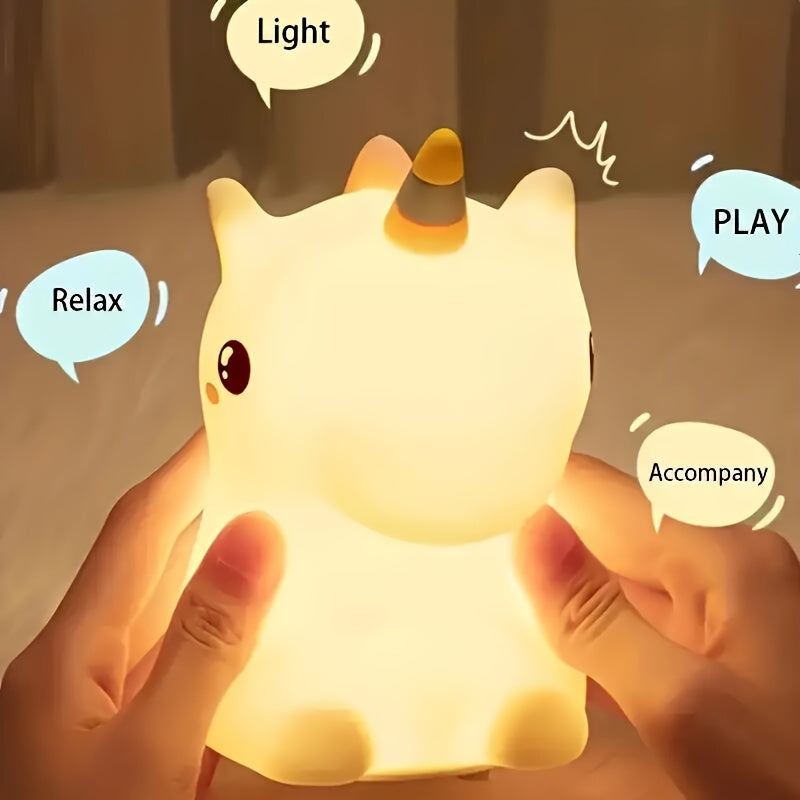 UnicornGlow - Varmt Enhörnings Nattlampa med 7 Färger och Ögonskydd Carvallo