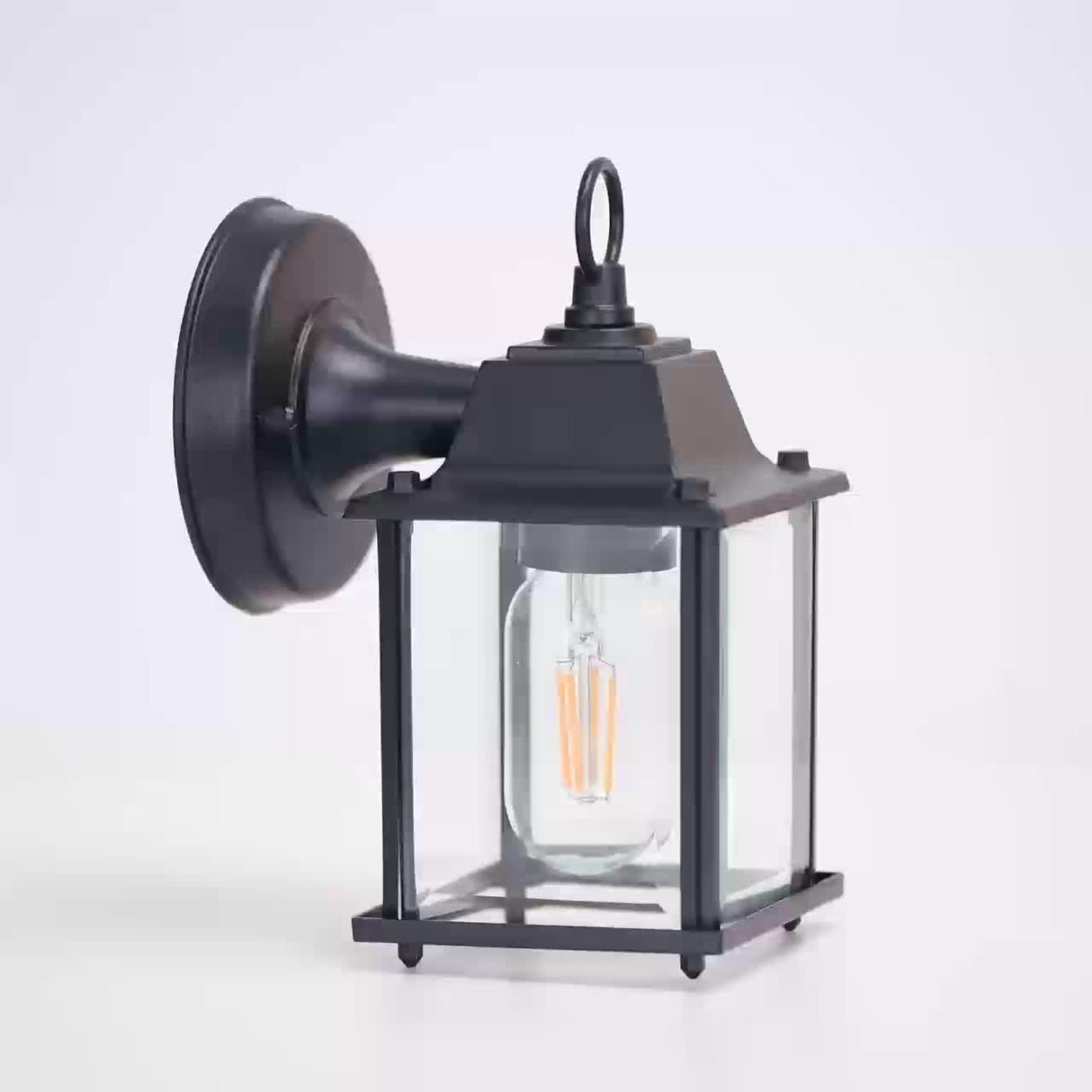 Utomhus Vägglampa Glas Lantern Metall Ram Carvallo