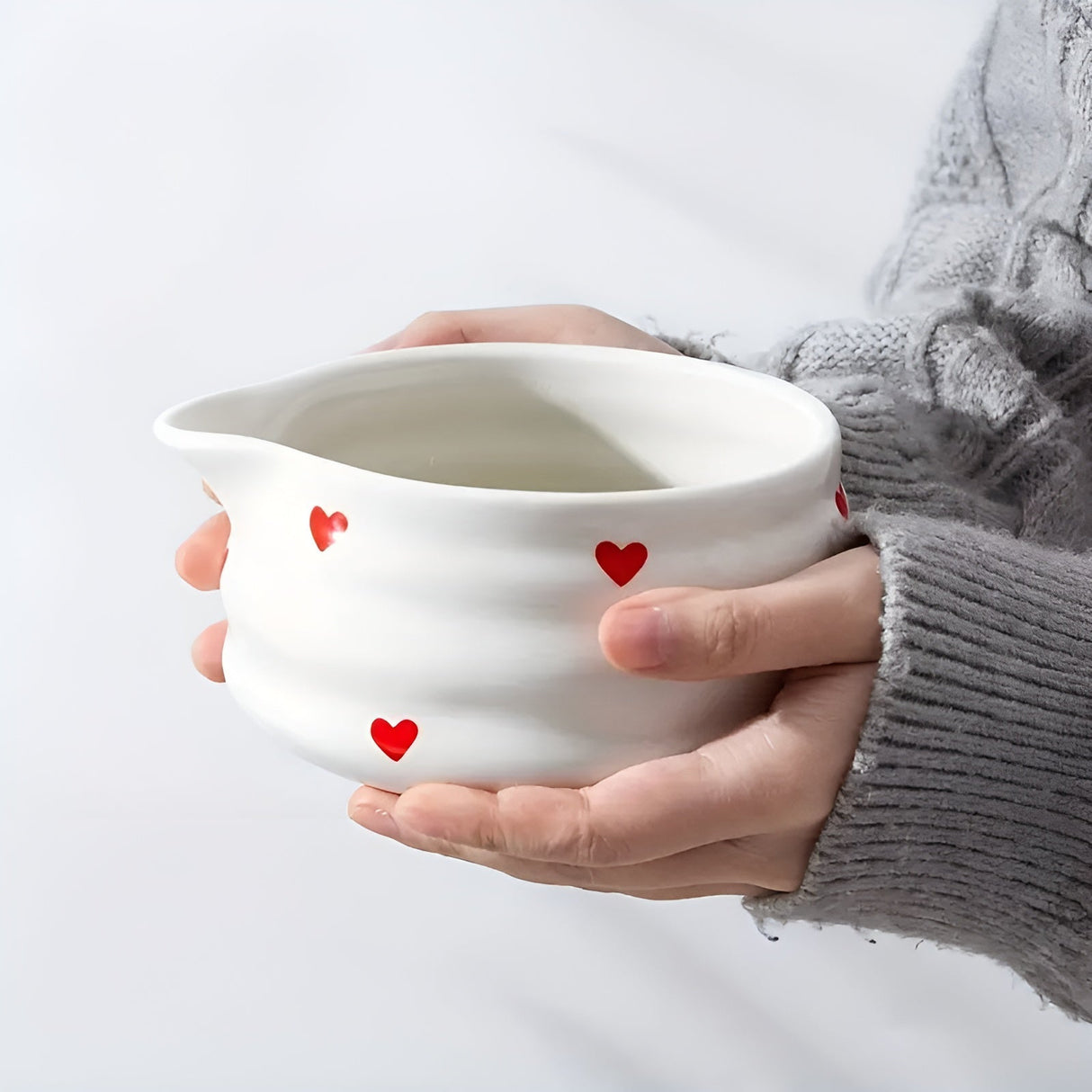 Matchaskål med hjärtdesign – 4/5 stycken utgjutare & bambu visp | Ideal för hemmabruk Carvallo