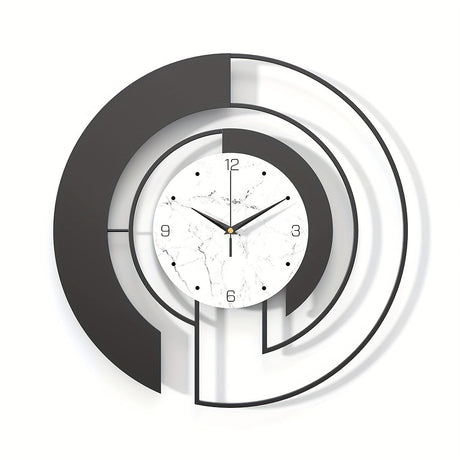 GeoTime – Svart Metall Väggklocka med Tidlös Geometri Hemnix