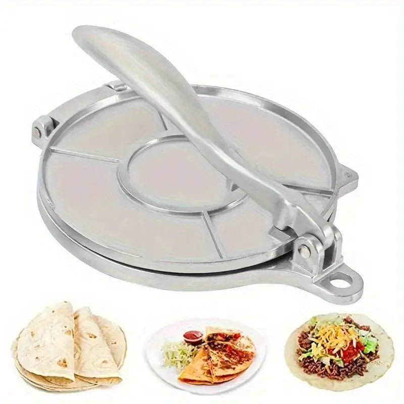 Premium tortillamaskin i aluminium – handpress för autentiska majs- och mjöltortillas MILA Sverige