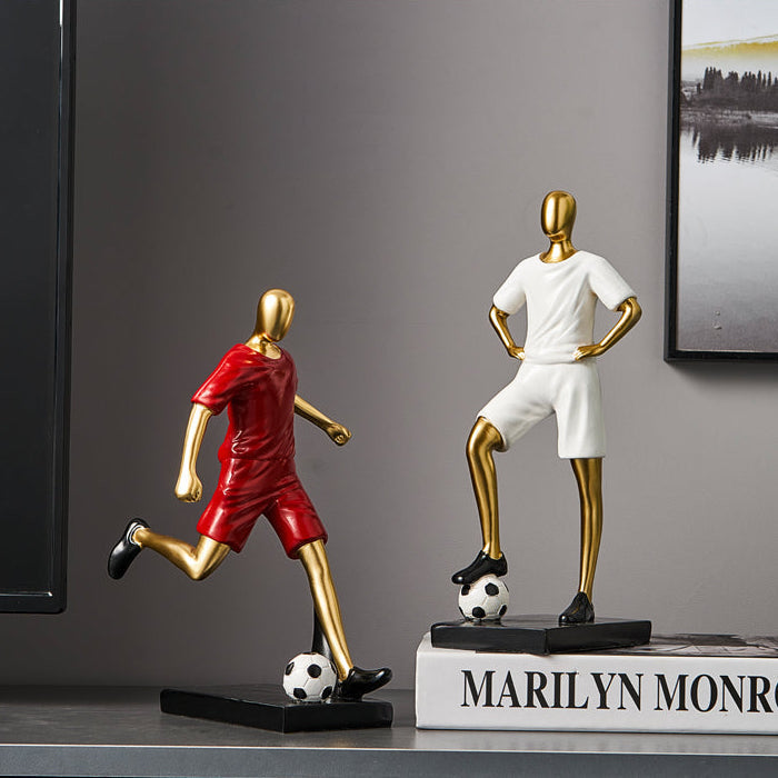 Abstract fotbollsspelare figur i unik heminredning och konstnärlighet Carvallo