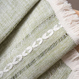 Enkel randig hallow-ut semi-skuggning fringing gardin Carvallo