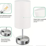 Lumora Sängbord Laddningslampa – Touch Control LED Nattduksbordslampa med USB-port Carvallo