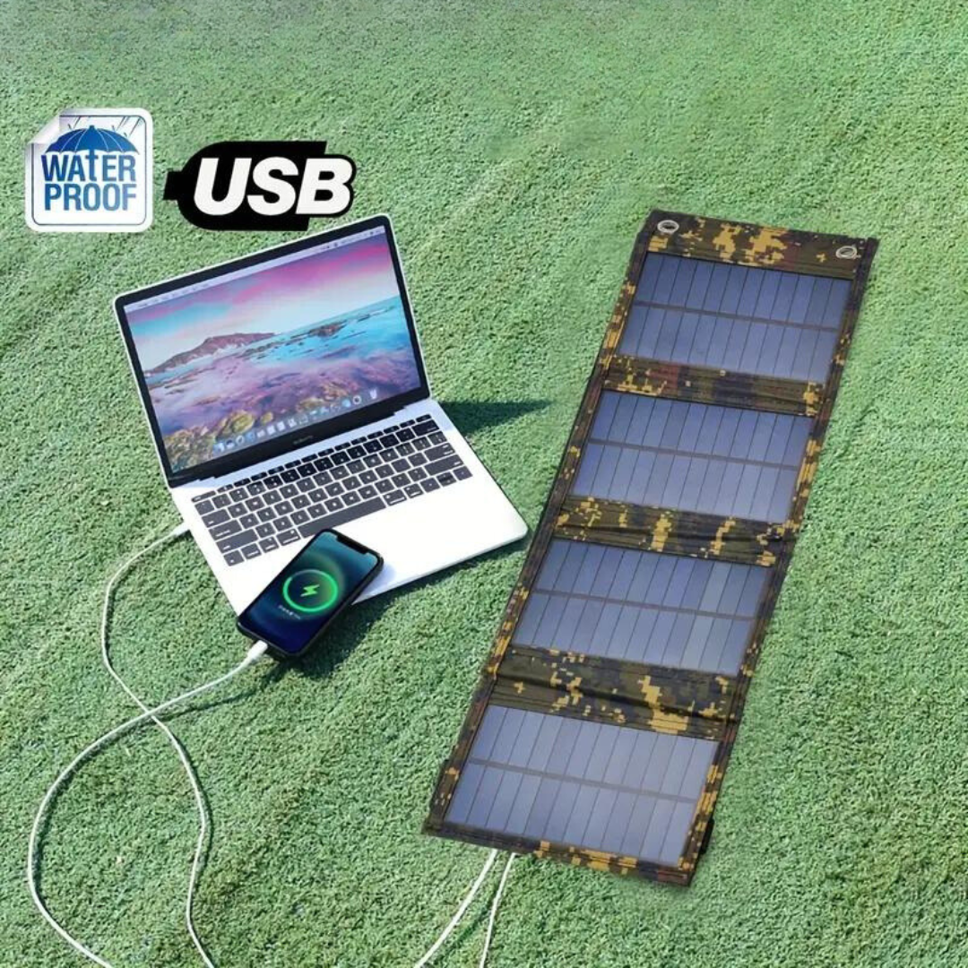 UltraSlim Solar Charger Pro – Hopfällbar powerbank för camping och nödbatterier MILA Sverige