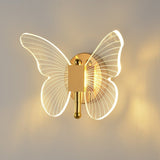 Butterfly Inspired LED Vägglampa – Farfalla Stil i Akryl och Metall Carvallo