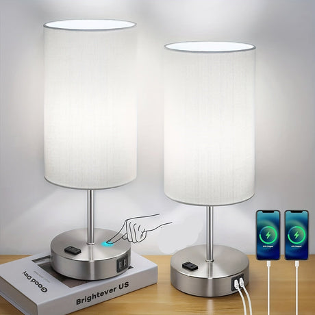 Lumora Sängbord Laddningslampa – Touch Control LED Nattduksbordslampa med USB-port Carvallo
