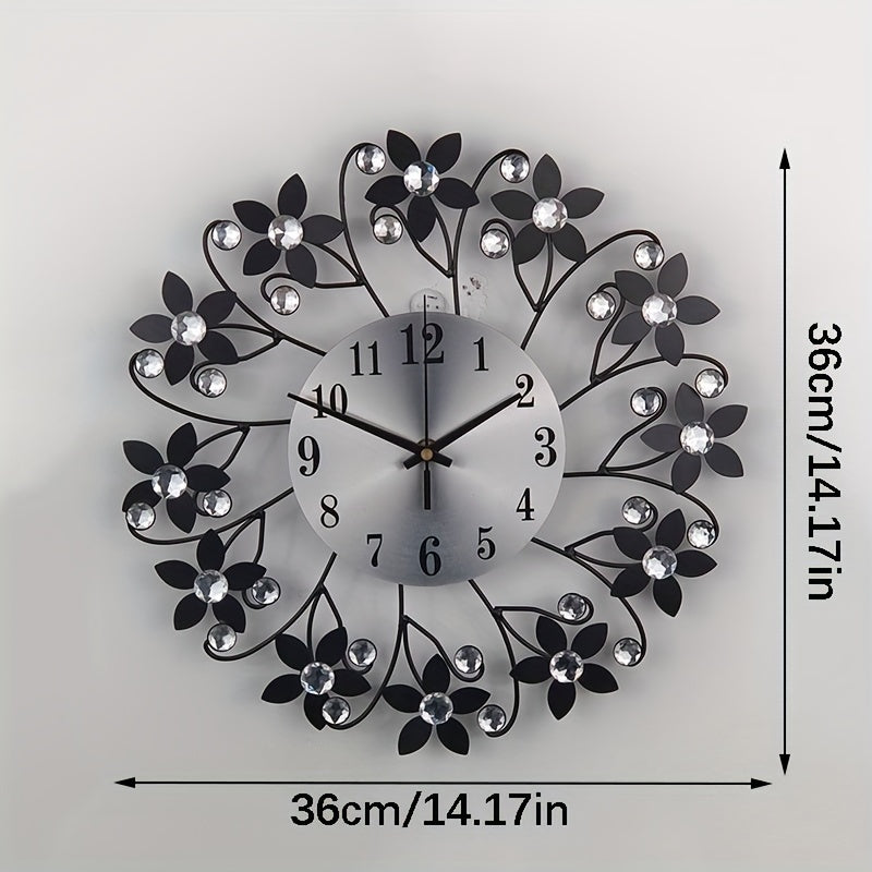 Stille Metallen Väggklocka - Rund Dekorativ Klocka för Vardagsrum Carvallo