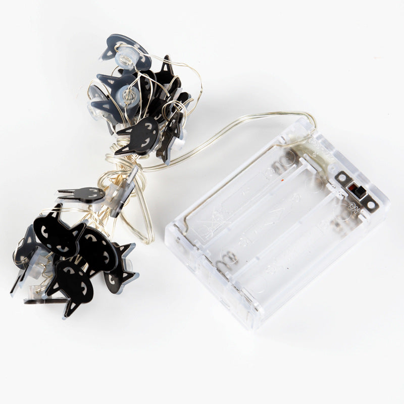 Halloween Svart Katt LED Ljus Girlanger för Spooky Dekor Carvallo