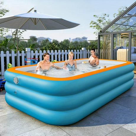 Uppblåsbar Trädgårds Pool PVC Cirkulär Blå Carvallo