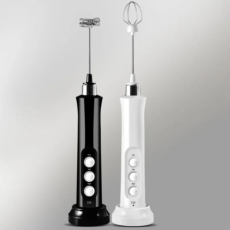 Royallure Trådlös Elektrisk Mjölkskummare 3-Hastigheters Handhållen USB Skumskapare Carvallo