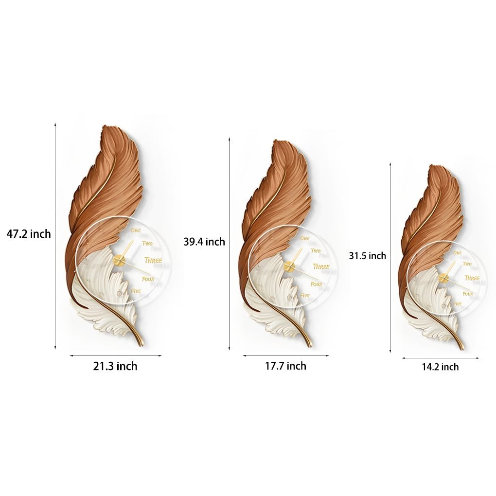 Fjäder Väggklocka | LED Vägglampa | Unisex | Canvas Stil | Ambient Belysning Carvallo