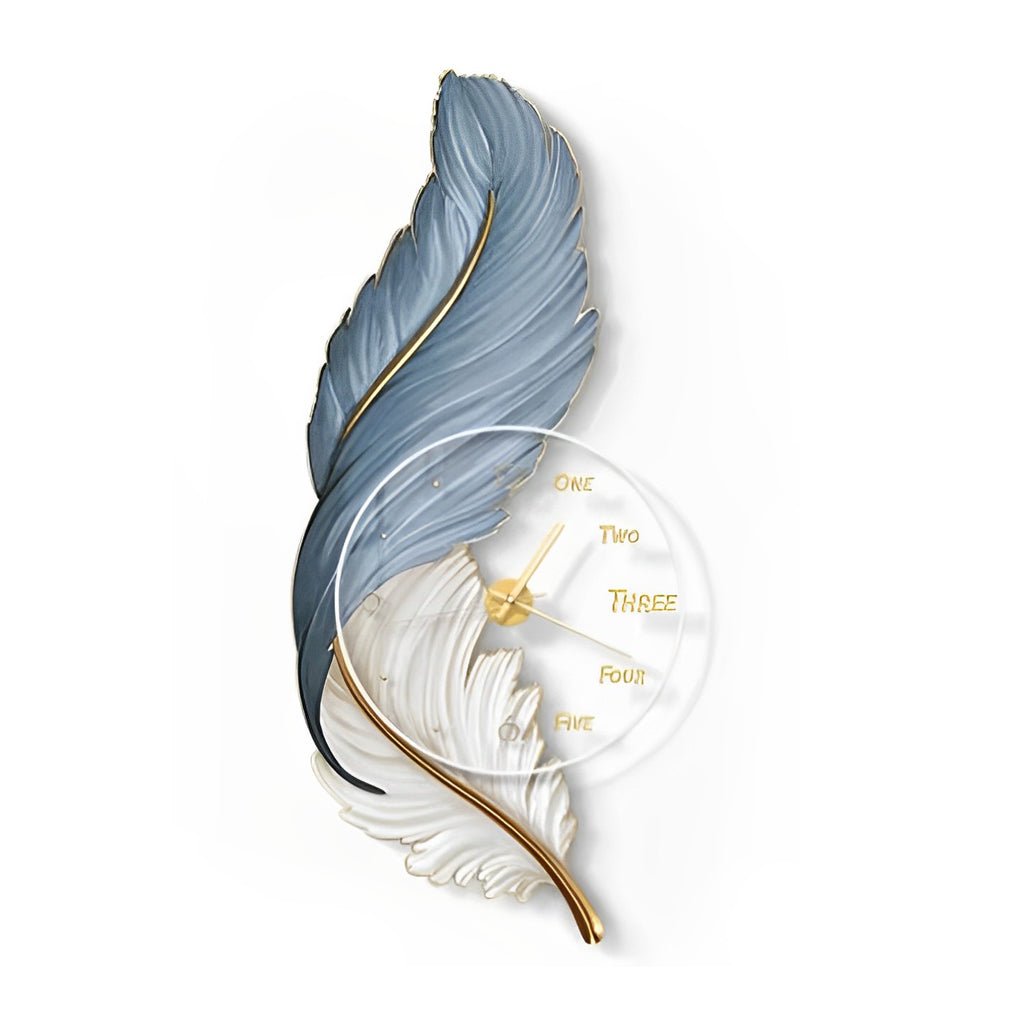 Fjäder Väggklocka | LED Vägglampa | Unisex | Canvas Stil | Ambient Belysning Carvallo