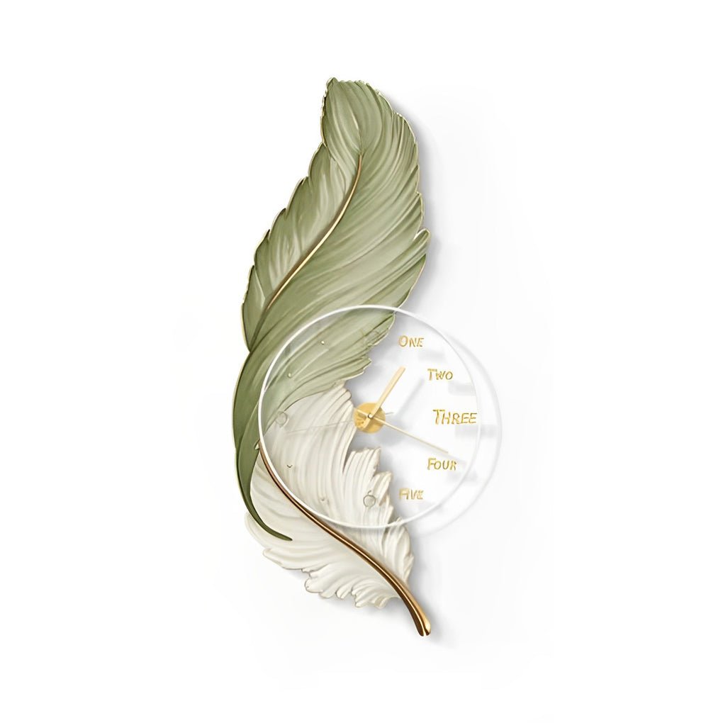 Fjäder Väggklocka | LED Vägglampa | Unisex | Canvas Stil | Ambient Belysning Carvallo