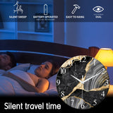 Modern 12-tum glasväggklocka med mönster av marmor - Stilig och batteridriven, perfekt för vardagsrum och sovrum (utan batteri) Carvallo