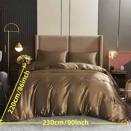 SatinNest Duntäcke Set - 3 delar. Satin Sängskydd Set Carvallo