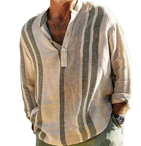 Herr Löst Linneskjorta Avslappnad Stil 100% Linne Hemnix