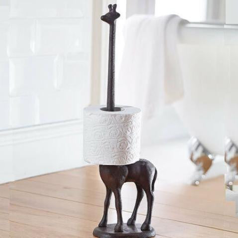 Fristående toalettpappersställ i gjutjärn av giraff — Quirky Animal Bathroom Decor MILA Sverige