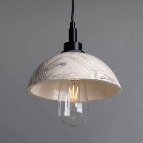 Fiorani Casa | Marmorerad Keramisk Kuppel Hängande Lampa för Badrum 20cm IP44 Klassad Carvallo