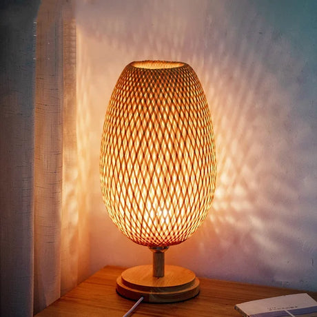 Fiorani Casa | Vintage Bambu Boho Bordslampa för Tidlös Elegans Carvallo