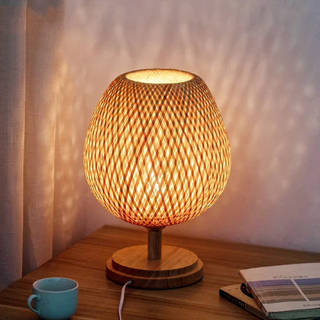 Fiorani Casa | Vintage Bambu Boho Bordslampa för Tidlös Elegans Carvallo